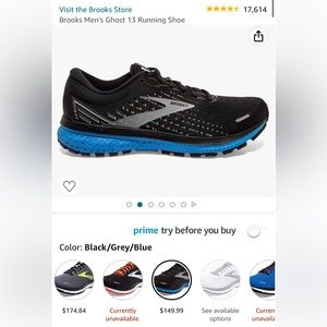 NIB Men’s Size 11.5 Brooks Ghost 13 Running Shoes (2 Available)